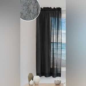 💟 $4 SALE! Semi Sheer Curtain Panel 52” wide x  84” long in Black